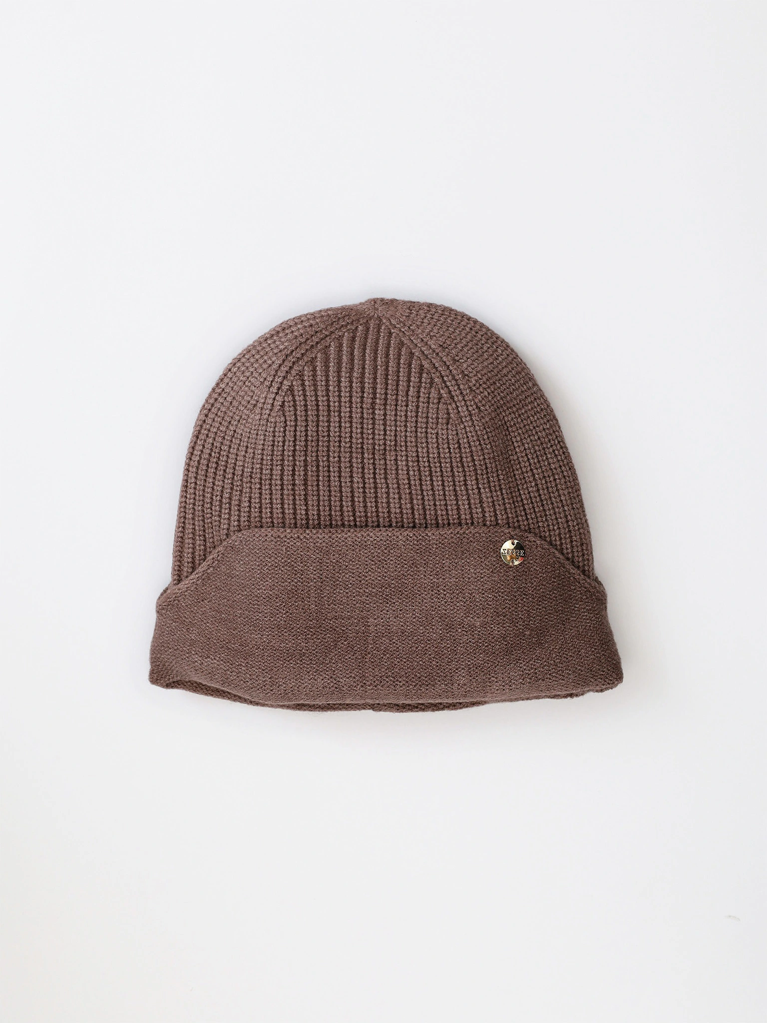 Шапка-бини из смесовой вискозы двойная с отворотом в ассортименте